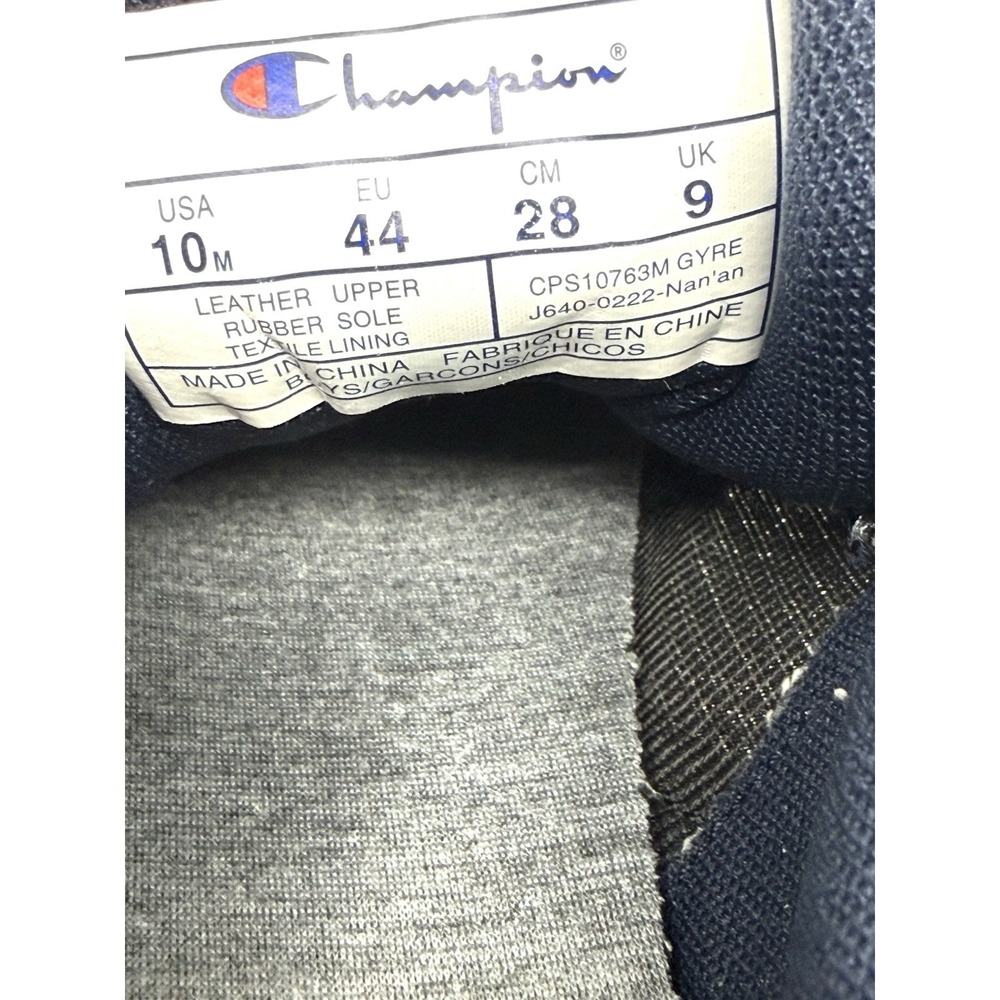 Champion Men's Sneakers Size 10 M Black Gray White Blue Leather Athletic Shoes - Picture 7 of 9